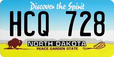ND license plate HCQ728