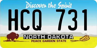 ND license plate HCQ731