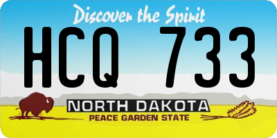 ND license plate HCQ733