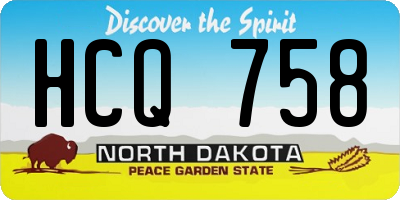 ND license plate HCQ758
