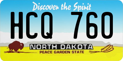 ND license plate HCQ760