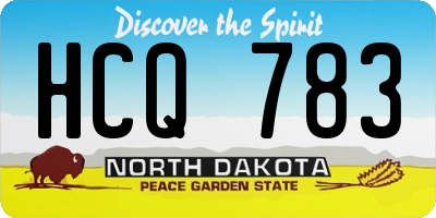 ND license plate HCQ783