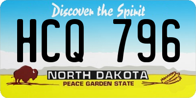 ND license plate HCQ796