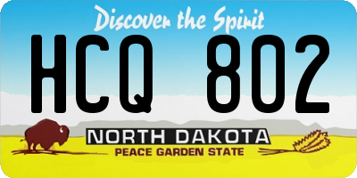 ND license plate HCQ802
