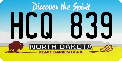 ND license plate HCQ839