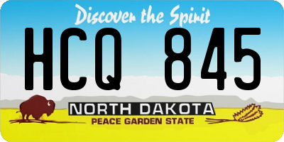 ND license plate HCQ845