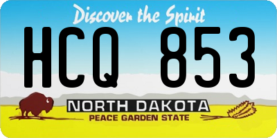 ND license plate HCQ853