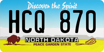 ND license plate HCQ870