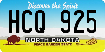 ND license plate HCQ925