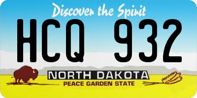 ND license plate HCQ932