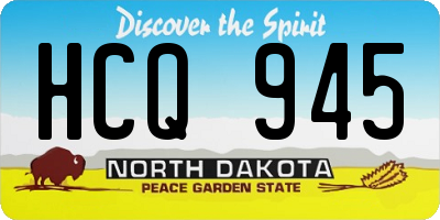 ND license plate HCQ945