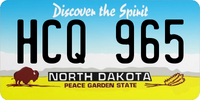 ND license plate HCQ965