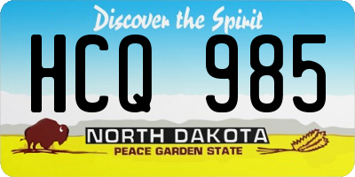 ND license plate HCQ985
