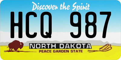 ND license plate HCQ987