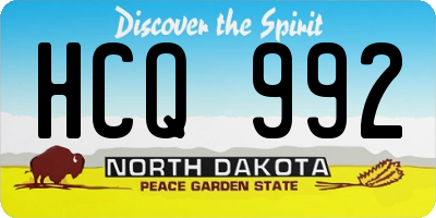 ND license plate HCQ992