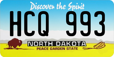 ND license plate HCQ993