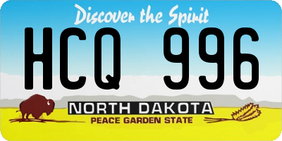 ND license plate HCQ996