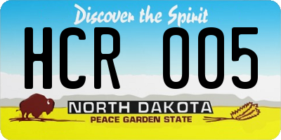 ND license plate HCR005