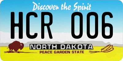 ND license plate HCR006