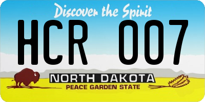 ND license plate HCR007