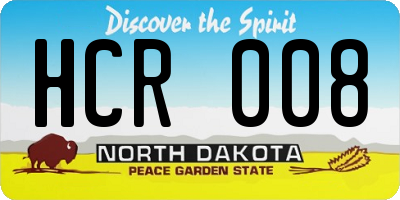 ND license plate HCR008