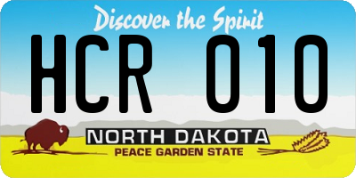 ND license plate HCR010