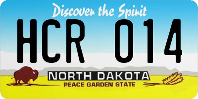 ND license plate HCR014