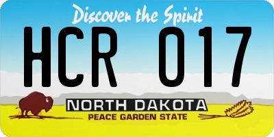 ND license plate HCR017