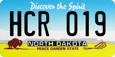 ND license plate HCR019