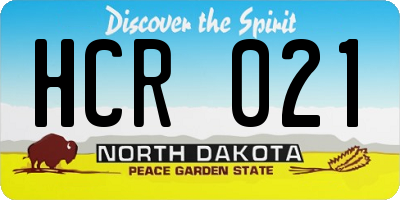 ND license plate HCR021