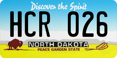 ND license plate HCR026