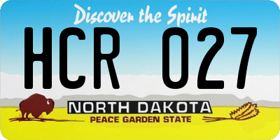 ND license plate HCR027