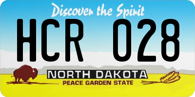 ND license plate HCR028