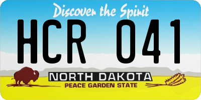 ND license plate HCR041