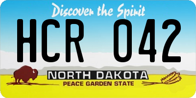 ND license plate HCR042