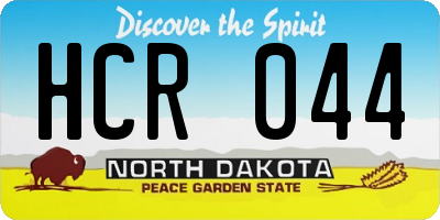 ND license plate HCR044