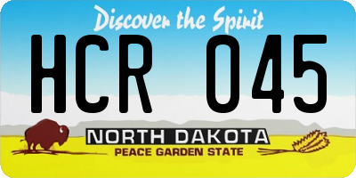 ND license plate HCR045