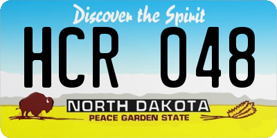 ND license plate HCR048
