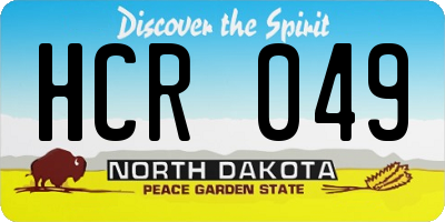 ND license plate HCR049