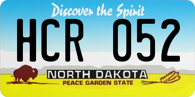 ND license plate HCR052