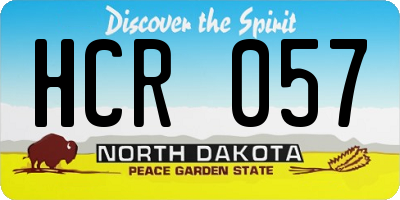 ND license plate HCR057