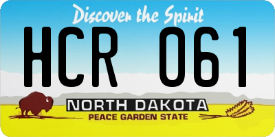 ND license plate HCR061