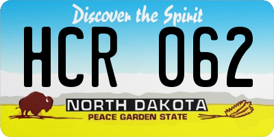ND license plate HCR062