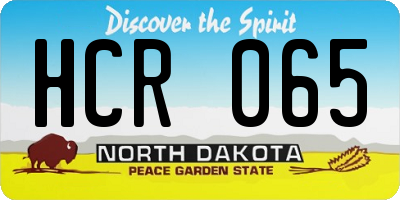 ND license plate HCR065
