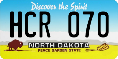 ND license plate HCR070