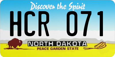 ND license plate HCR071