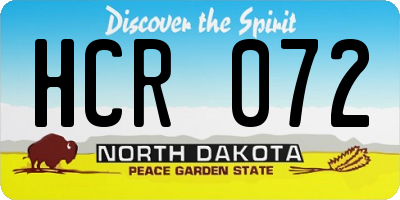 ND license plate HCR072