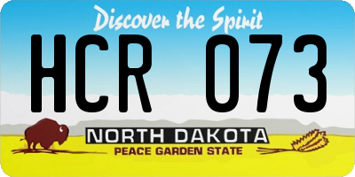 ND license plate HCR073