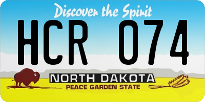 ND license plate HCR074