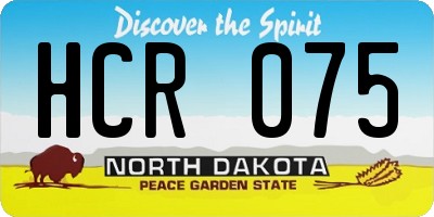 ND license plate HCR075